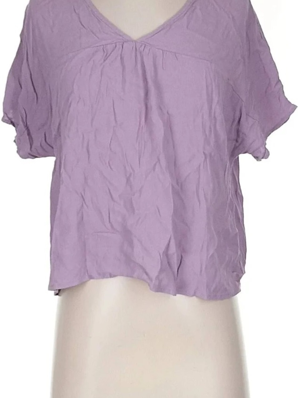 Madewell Lavender V-Neck Short Sleeve Top